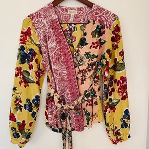 Anthropologie Wrap Top patterned 6